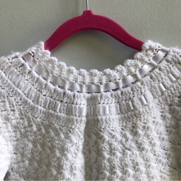 Handmade, Hand Crocheted White Baby Cardigan. - Picture 5 of 5